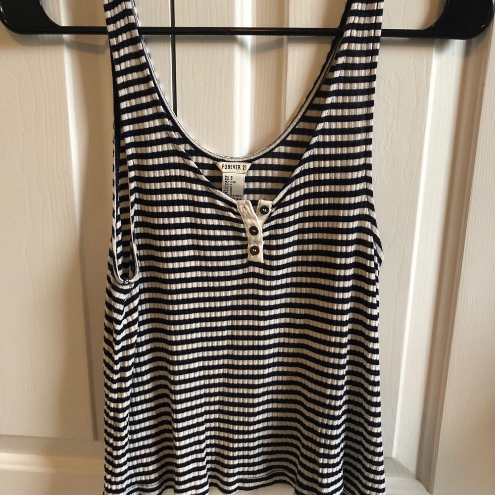 forever 21 NAVY and white stripe tank top